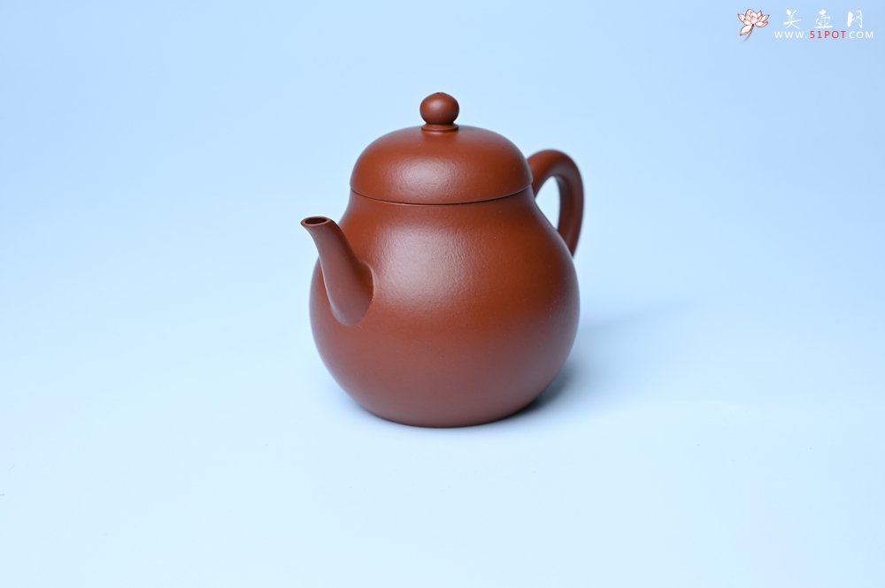 紫砂壶图片：美壶特惠 油润大红袍朱泥 手中无梨式 何以言茗事 小品高梨形 - 宜兴紫砂壶网