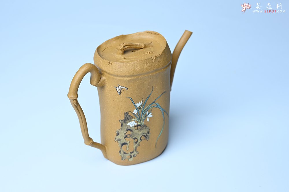 紫砂壶图片：美壶特惠 黄金段泥全手工君竹壶 茶人醉爱 - 宜兴紫砂壶网