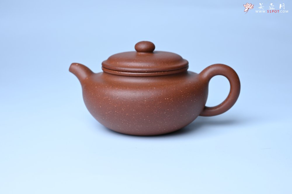 紫砂壶图片：美壶特惠 精致特好共生紫砂矿扁古壶 矿物质丰富 茶人醉爱 - 宜兴紫砂壶网