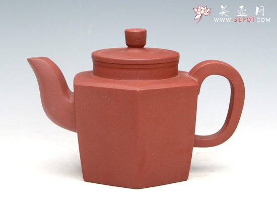 紫砂壶图片：六方老壶（底槽清）400ML - 宜兴紫砂壶网