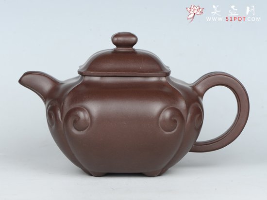 紫砂壶图片：如意传炉   泥料：老紫泥 - 宜兴紫砂壶网