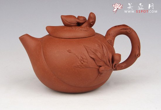 紫砂壶图片：寿桃壶 - 宜兴紫砂壶网