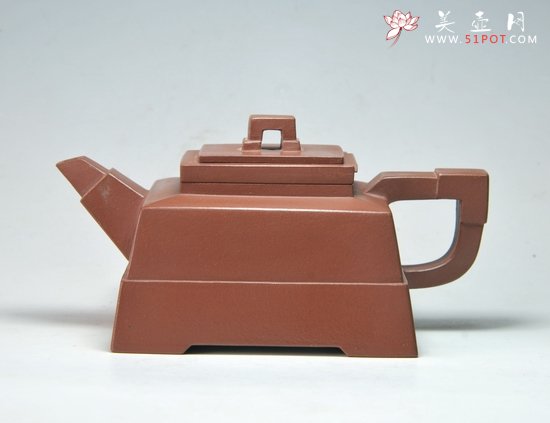 紫砂壶图片：四方抽盖 - 宜兴紫砂壶网