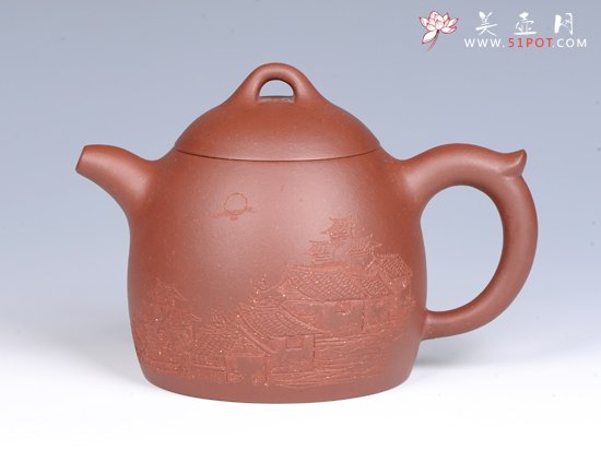 紫砂壶图片：- 浮雕秦权 - - 宜兴紫砂壶网