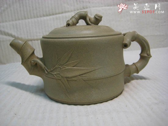 紫砂壶图片：一节竹段 - 宜兴紫砂壶网