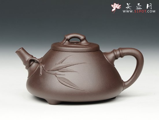 紫砂壶图片：竹节石瓢 - 宜兴紫砂壶网