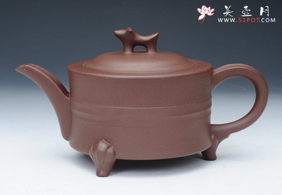 紫砂壶图片：三足吉祥 - 宜兴紫砂壶网