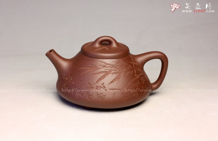 紫砂壶图片：全手工 《子冶石瓢》泥料原矿底槽青 容量250cc - 宜兴紫砂壶网