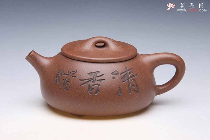 紫砂壶图片：石瓢壶（朱纪瞻书画，一粟刻） - 宜兴紫砂壶网