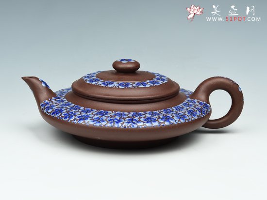 紫砂壶图片：虚扁 - 宜兴紫砂壶网