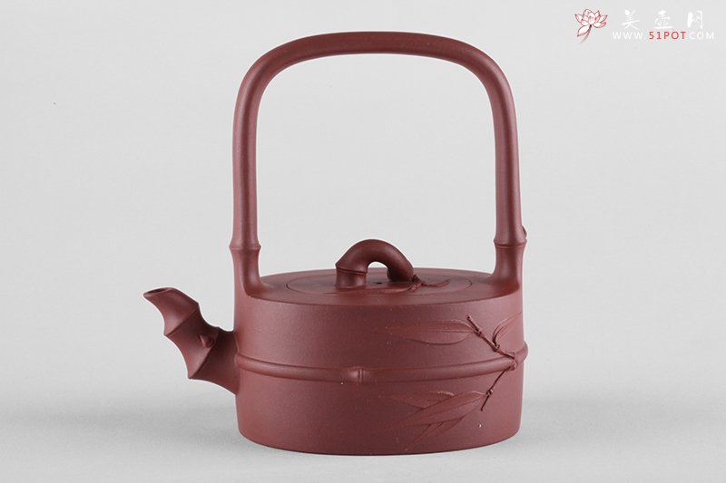 紫砂壶图片：竹段提梁 - 宜兴紫砂壶网