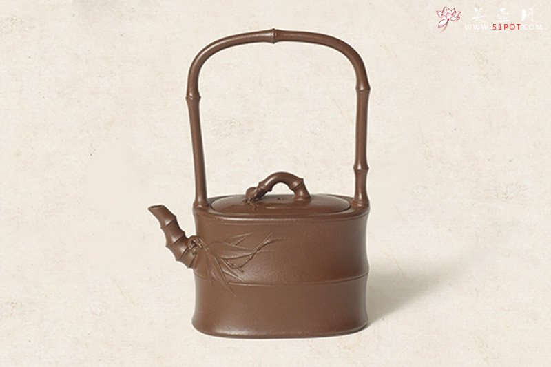 紫砂壶图片：腰圆竹段（小款） - 宜兴紫砂壶网