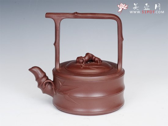 紫砂壶图片：竹鼓提梁 - 宜兴紫砂壶网