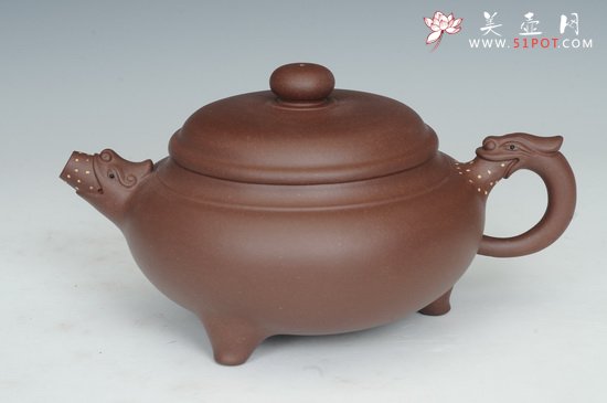 紫砂壶图片：三脚龙珠 - 宜兴紫砂壶网