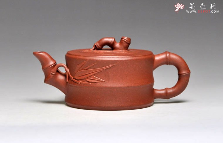 紫砂壶图片：《竹节》泥料：清水泥 容量：200cc - 宜兴紫砂壶网