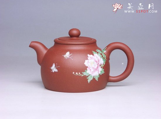 紫砂壶图片：圆樱牡丹 - 宜兴紫砂壶网