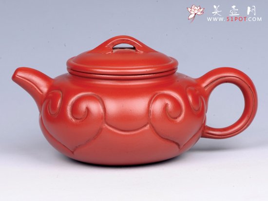 紫砂壶图片：仿古如意（朱泥） - 宜兴紫砂壶网