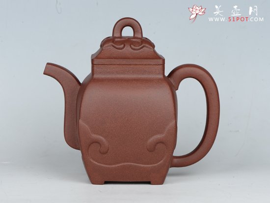 紫砂壶图片：四方如意   泥料：红棕青 - 宜兴紫砂壶网