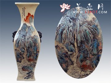 紫砂壶图片：鱼尾鹤颈瓶 - 宜兴紫砂壶网