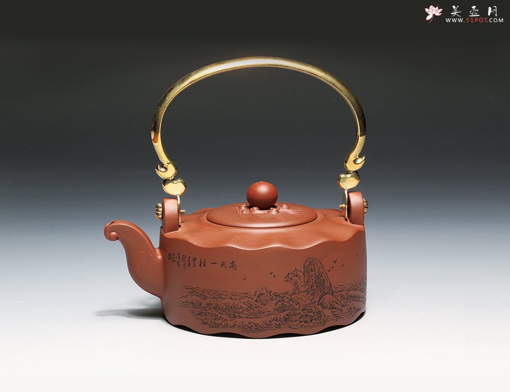 紫砂壶图片：晨辉（陶刻） - 宜兴紫砂壶网