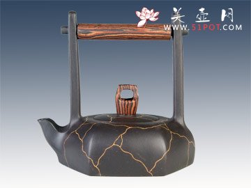 紫砂壶图片：古井提梁 - 宜兴紫砂壶网