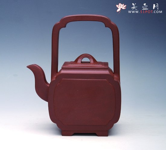 紫砂壶图片：四方提梁 - 宜兴紫砂壶网