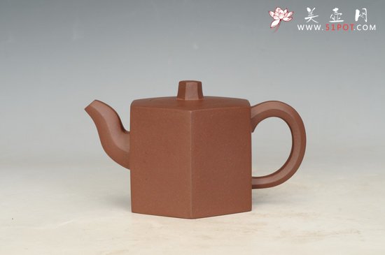 紫砂壶图片：六方壶 2011年11月荣获2011第十三届中国（国家级）工艺美术大师精品博览会金奖 - 宜兴紫砂壶网