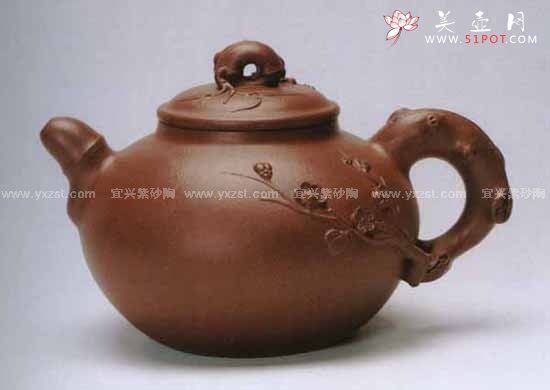 紫砂壶图片：梅竹双清壶 - 宜兴紫砂壶网