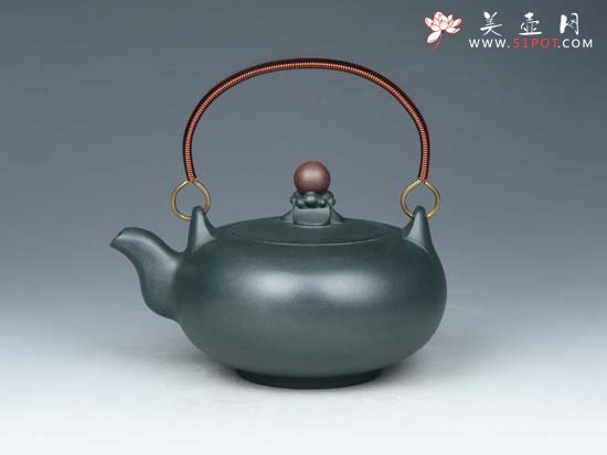 紫砂壶图片：明珠提梁 - 宜兴紫砂壶网