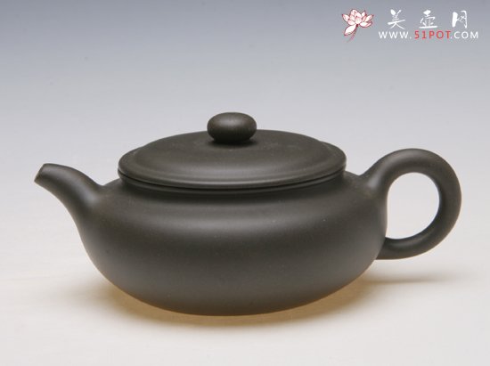 紫砂壶图片：扁鼓壶 - 宜兴紫砂壶网