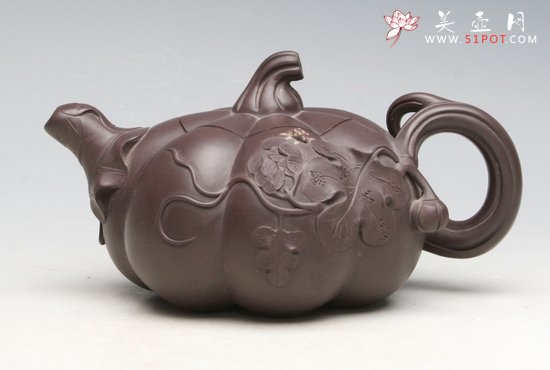 紫砂壶图片：南瓜壶 - 宜兴紫砂壶网