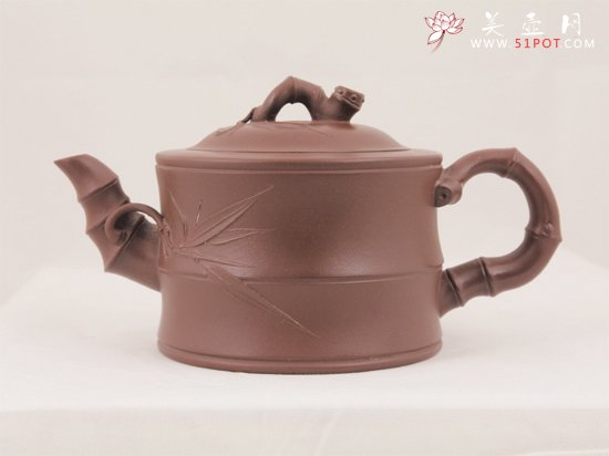 紫砂壶图片：三节竹段 - 宜兴紫砂壶网