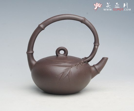 紫砂壶图片：竹节提梁 - 宜兴紫砂壶网