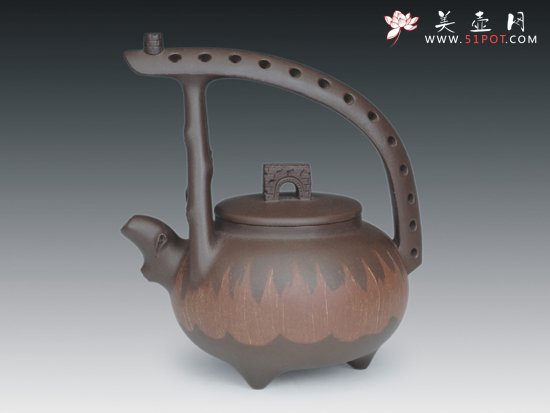 紫砂壶图片：长城提梁 - 宜兴紫砂壶网