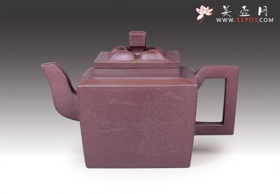 紫砂壶图片：菱花四方 - 宜兴紫砂壶网