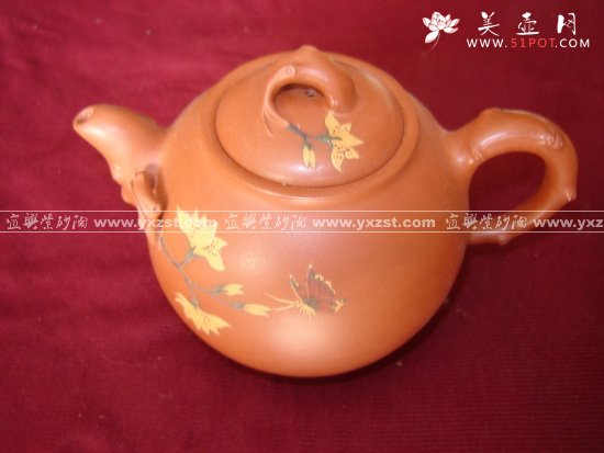 紫砂壶图片：红叶壶350cc - 宜兴紫砂壶网