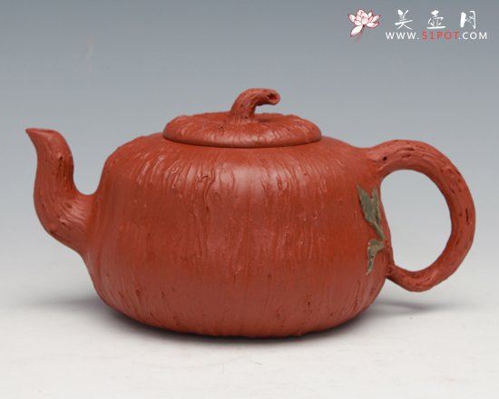 紫砂壶图片：田园小景赵庄小红泥全手工制作 - 宜兴紫砂壶网