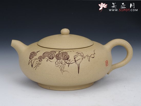 紫砂壶图片：扁灯 - 宜兴紫砂壶网