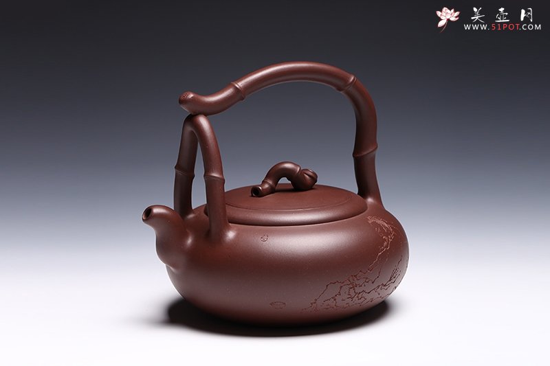 紫砂壶图片：敬竹提梁 - 宜兴紫砂壶网