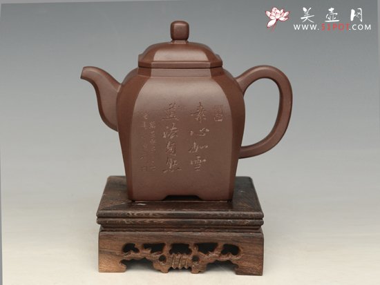 紫砂壶图片：方壶  容量：300cc - 宜兴紫砂壶网