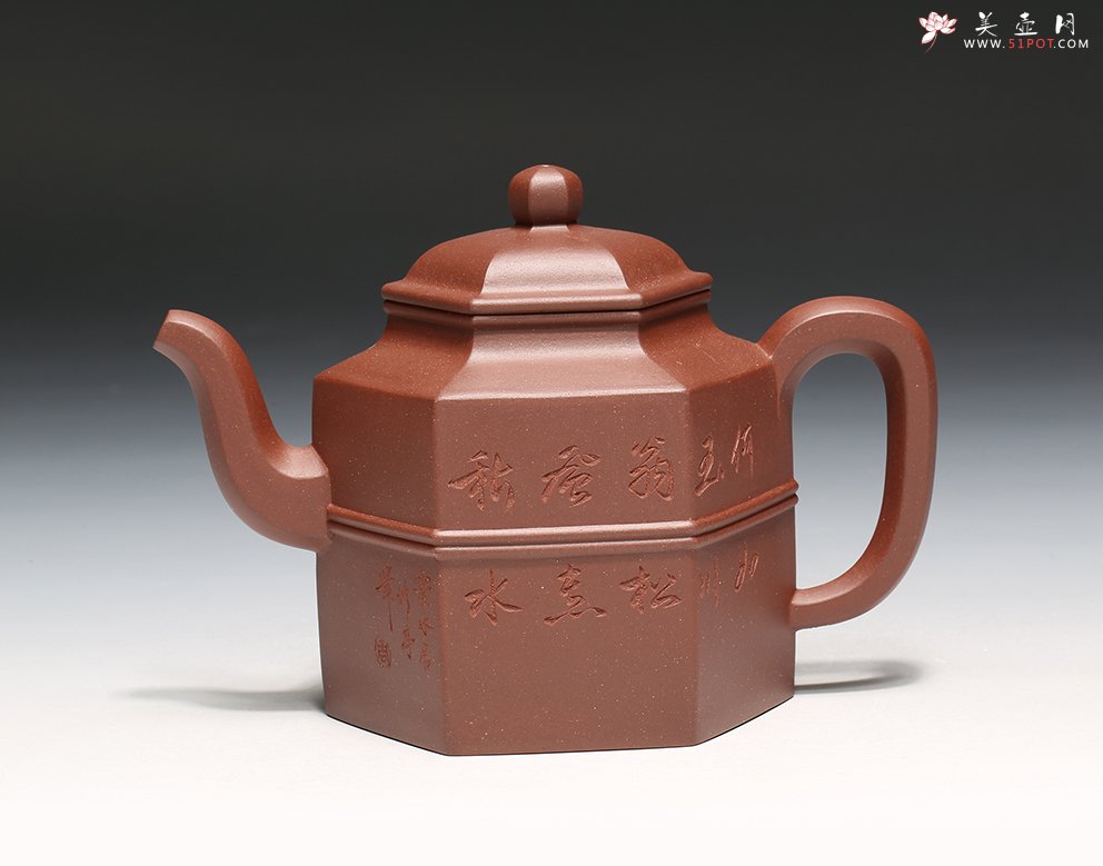 紫砂壶图片：六方双线 - 宜兴紫砂壶网