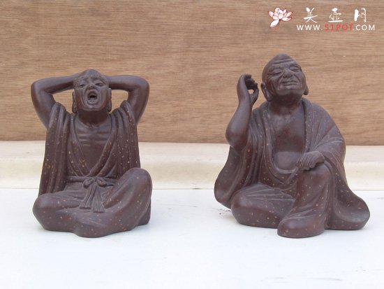 紫砂壶图片：趣味罗汉系列作者：高级工艺师吴克强 - 宜兴紫砂壶网