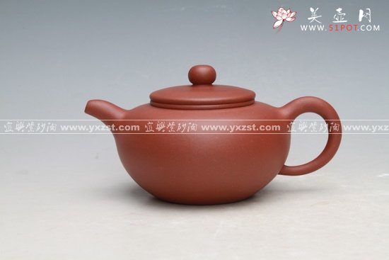 紫砂壶图片：全手工平盖莲子 - 宜兴紫砂壶网