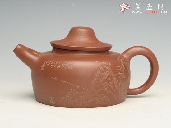 紫砂壶图片：渔翁情趣   容量：450cc - 宜兴紫砂壶网