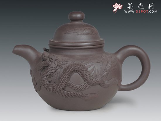 紫砂壶图片：堆龙掇球 - 宜兴紫砂壶网