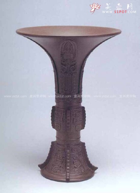 紫砂壶图片：仿鸣远花觚 - 宜兴紫砂壶网