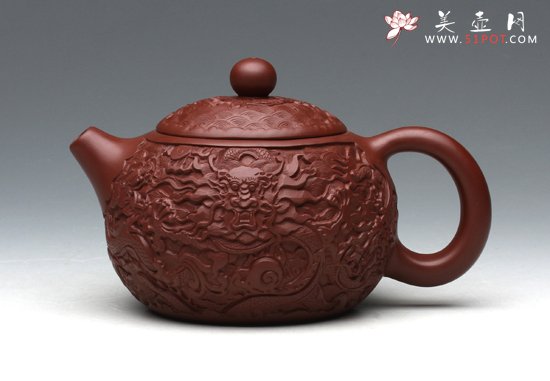 紫砂壶图片：浮雕西施 - 宜兴紫砂壶网