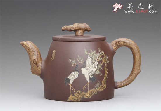 紫砂壶图片：松鹤延年 - 宜兴紫砂壶网