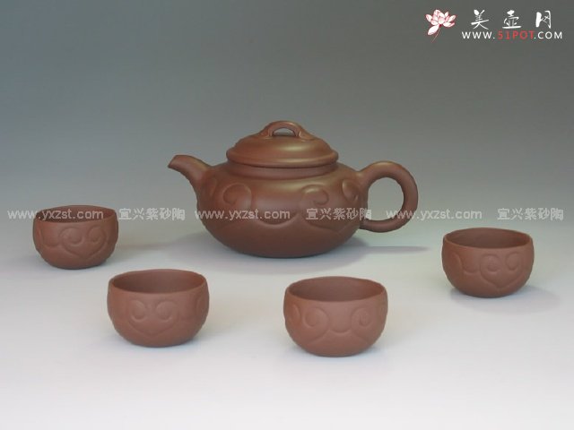 紫砂壶图片：如意茶具 - 宜兴紫砂壶网