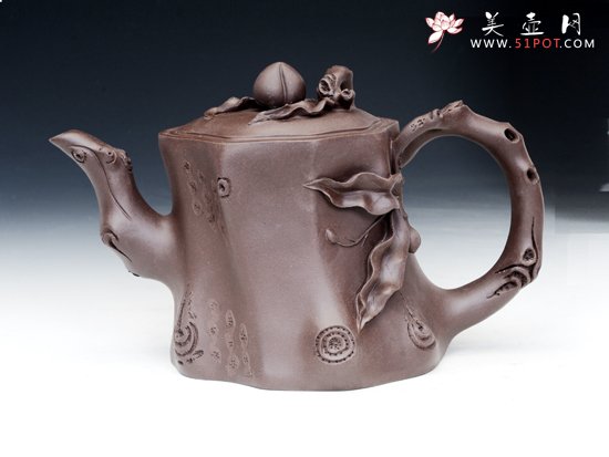 紫砂壶图片：寿桃梅桩 - 宜兴紫砂壶网
